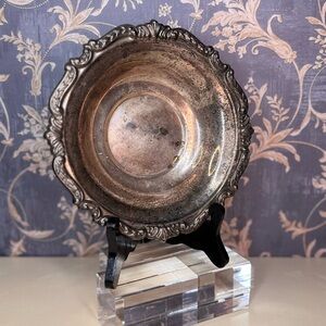 Vintage Estate Silver Plated Ornate Decorative Bowl
